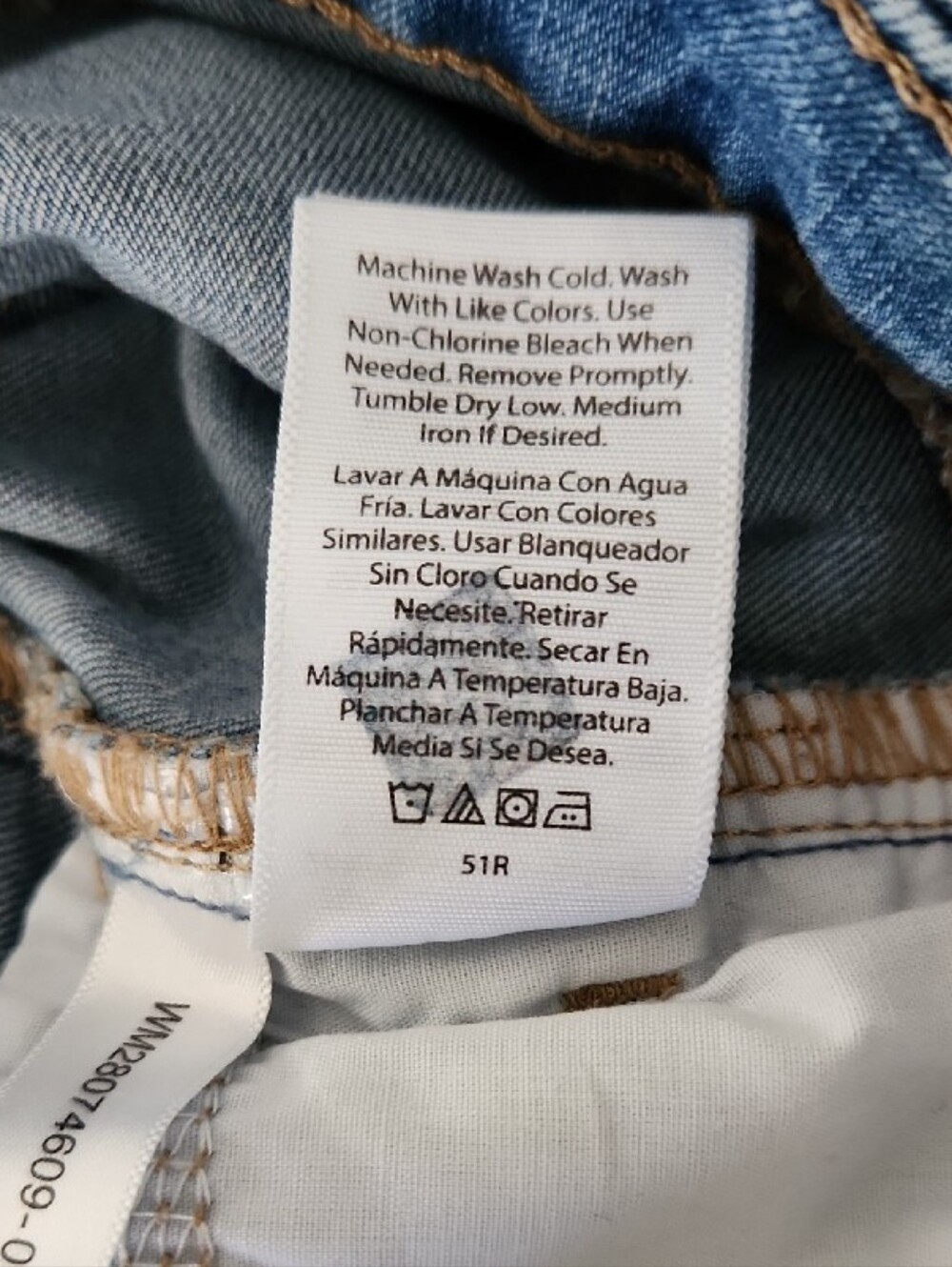 Light Blue Slight Flare Denim Adjustable Sinch Waist Jeans Girls Size 12 - Picture 11 of 11